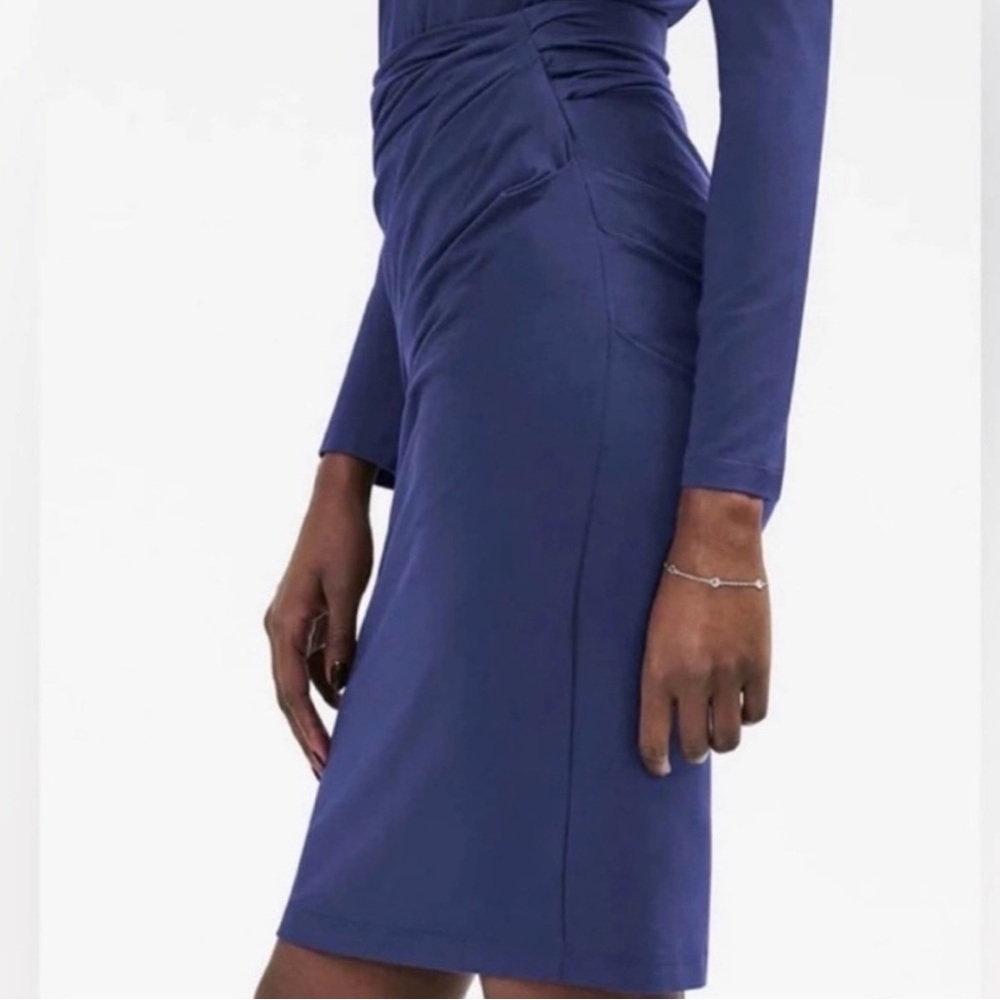 MM Lafleur blue pull on straight skirt sz M
